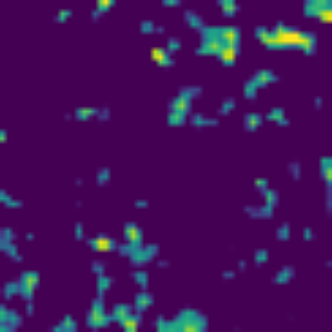 A noisy map: bright specks scattered over the whole frame with no galaxy visible